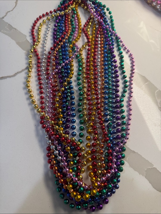 Jewelry - 12 Multicolor Metallic Bead Necklaces Party Mardi Gras Strings